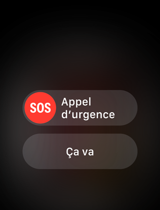 Icône d’appel aux services d’urgences. Et icône avec les mots « Ça va ».